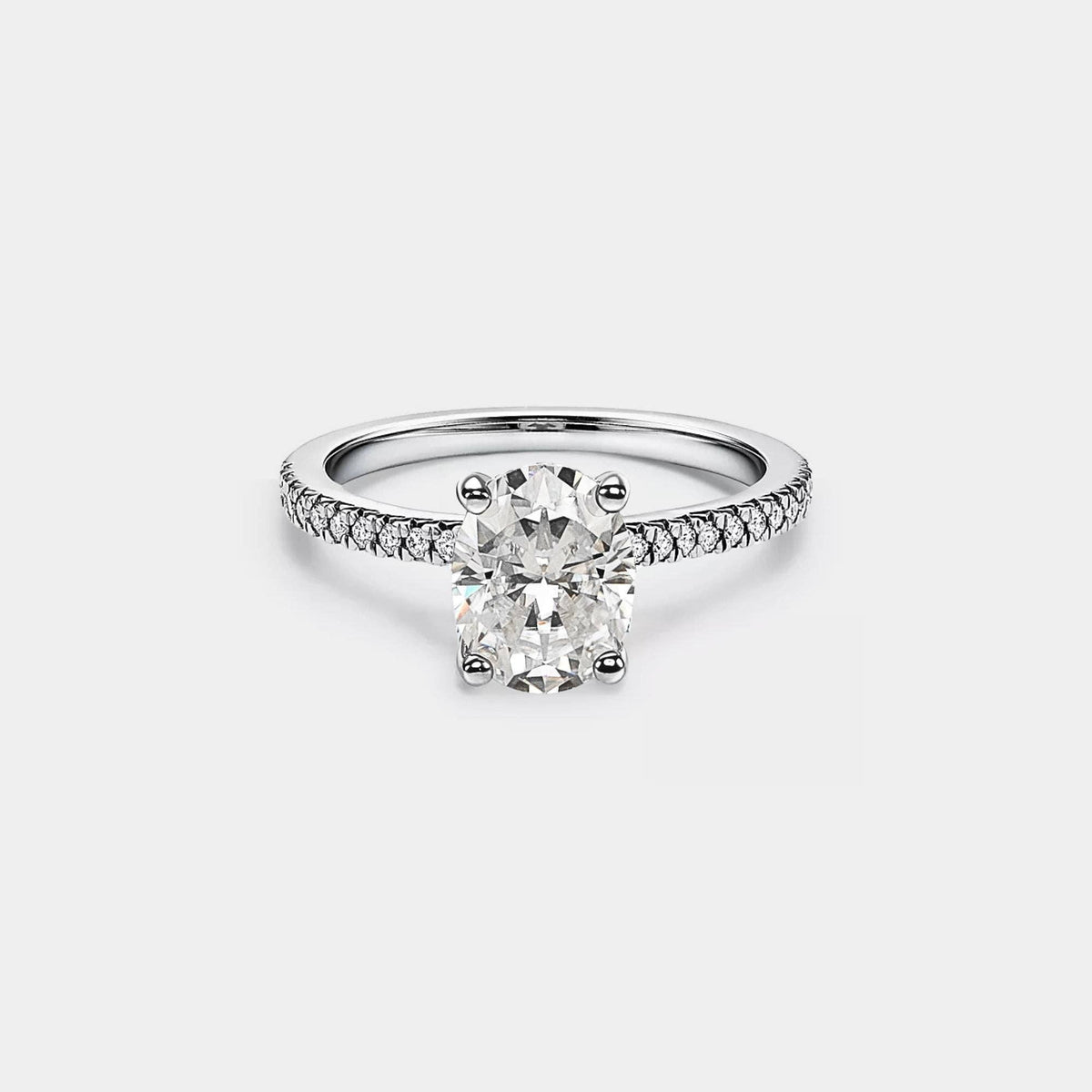 Ring - Oval Moissanite Pave Sterling Silver