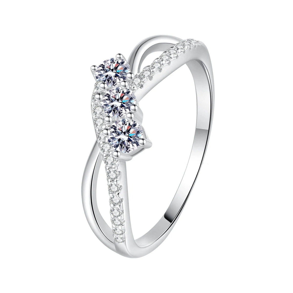 Ring - Mobius Infinity Twist Moissanite Sterling Silver