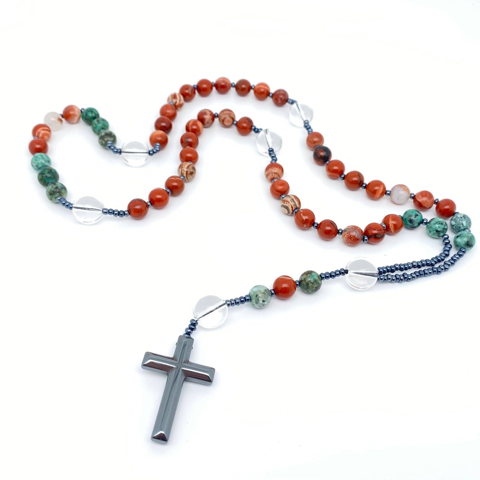 Rosary - Redstone/African Turquoise Jasper