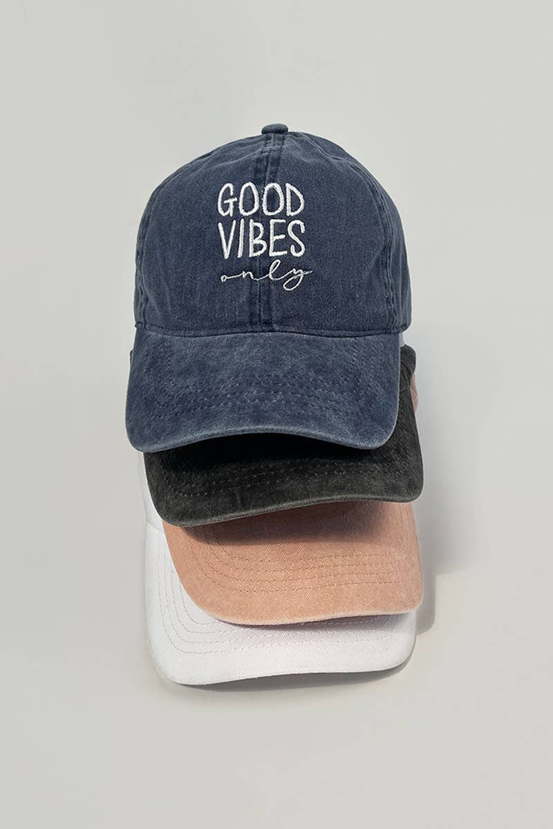Baseball Cap - Good Vibes Only - Burgandy