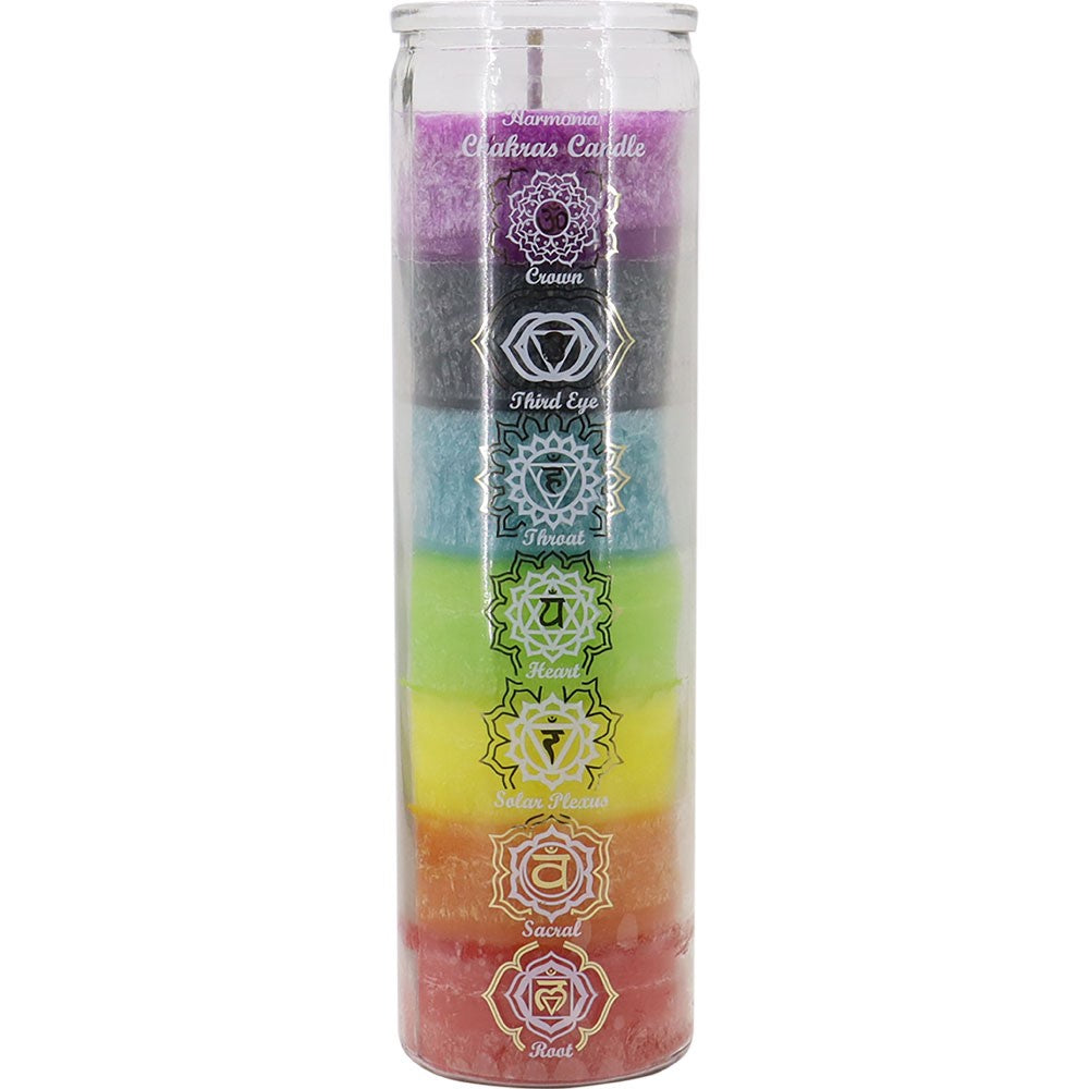 7-Day chakra candle in glass jar
