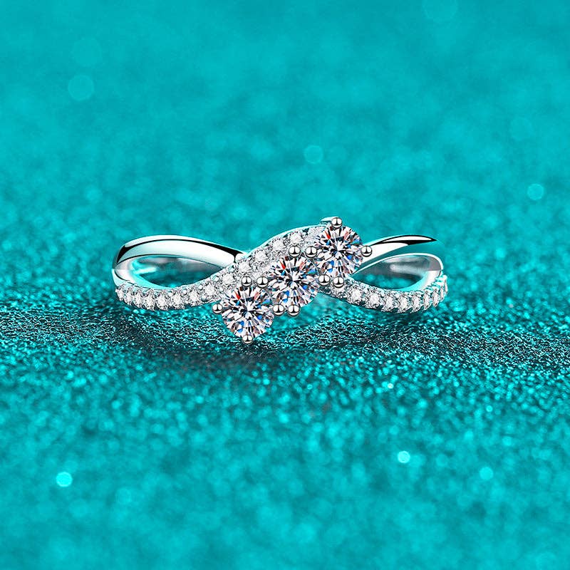 Ring - Mobius Infinity Twist Moissanite Sterling Silver