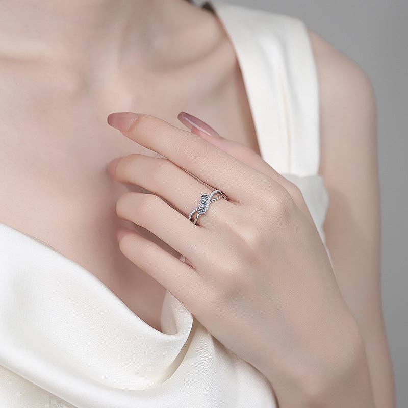 Ring - Mobius Infinity Twist Moissanite Sterling Silver
