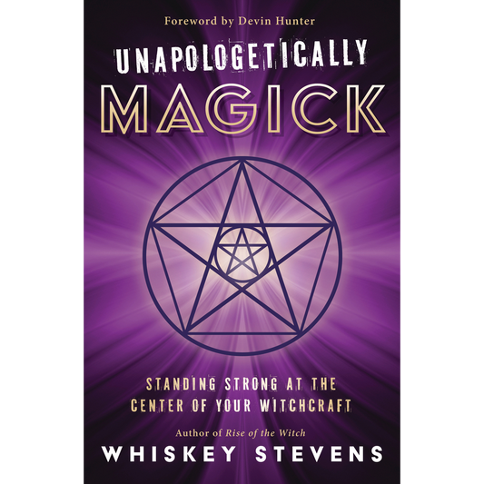 Book cover of 'Unapologetically Magick' with a pentagram symbol on a purple background.