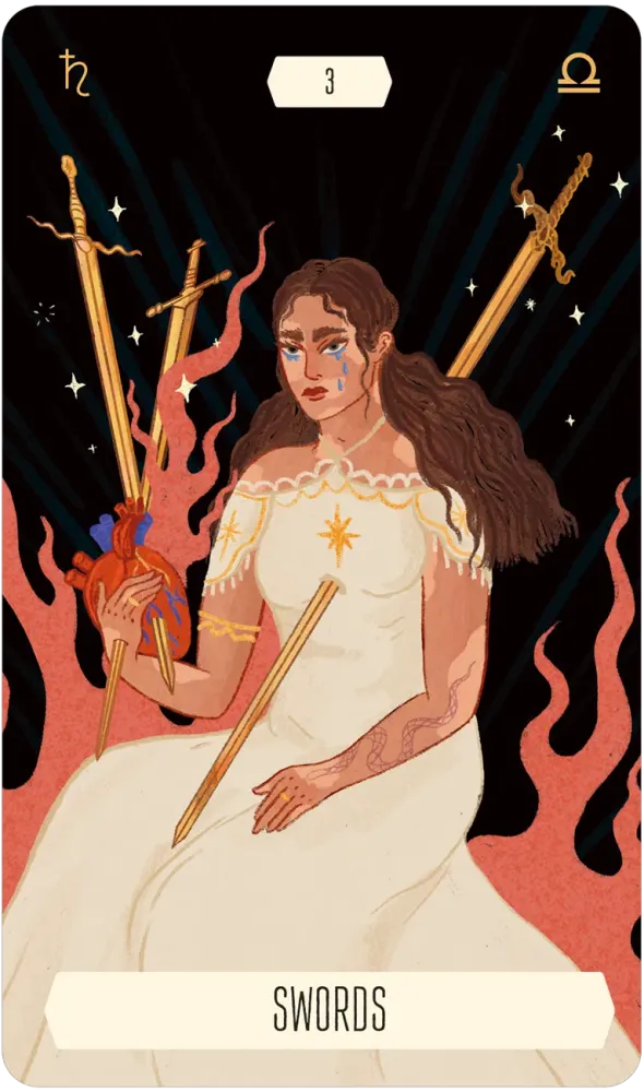 3 of swords card
