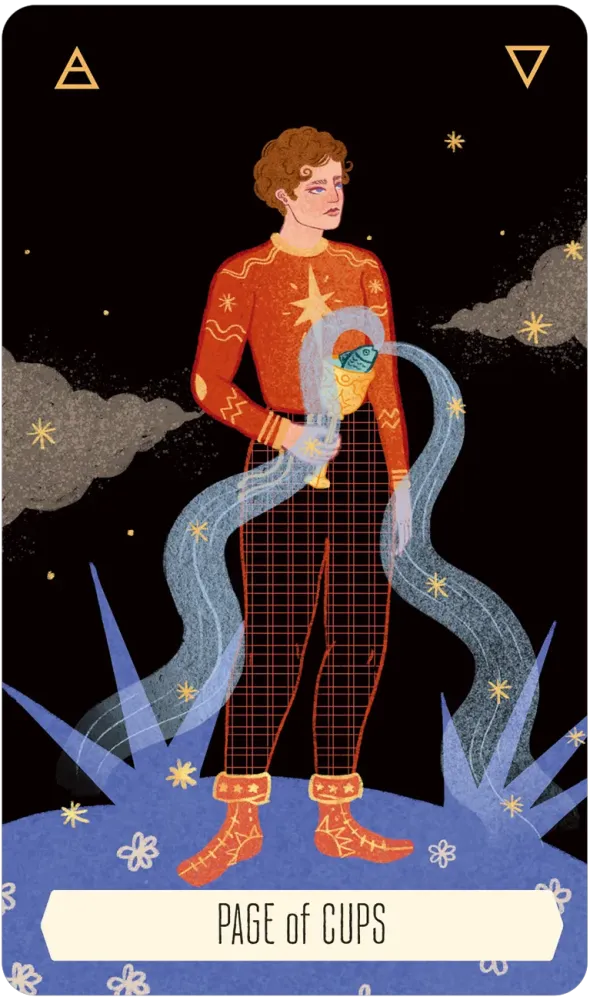 page of cups card
