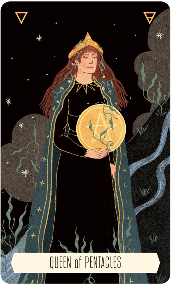 queen of pentacles card