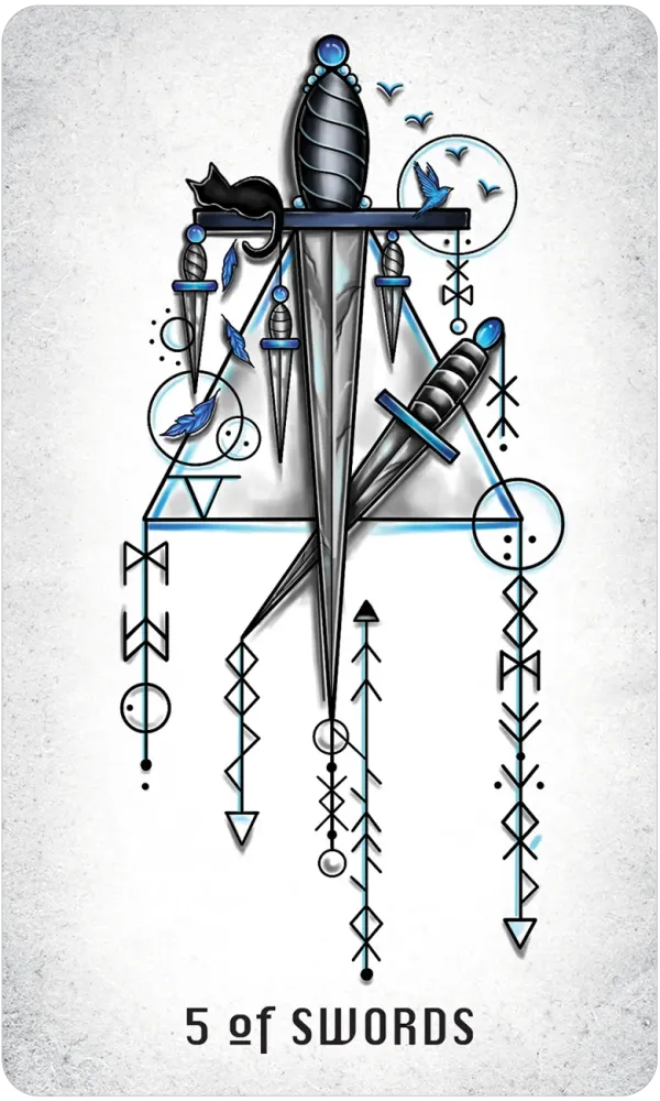 5 of swords card