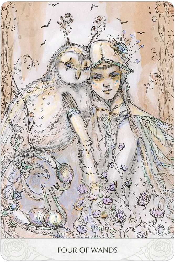 4 of wands card