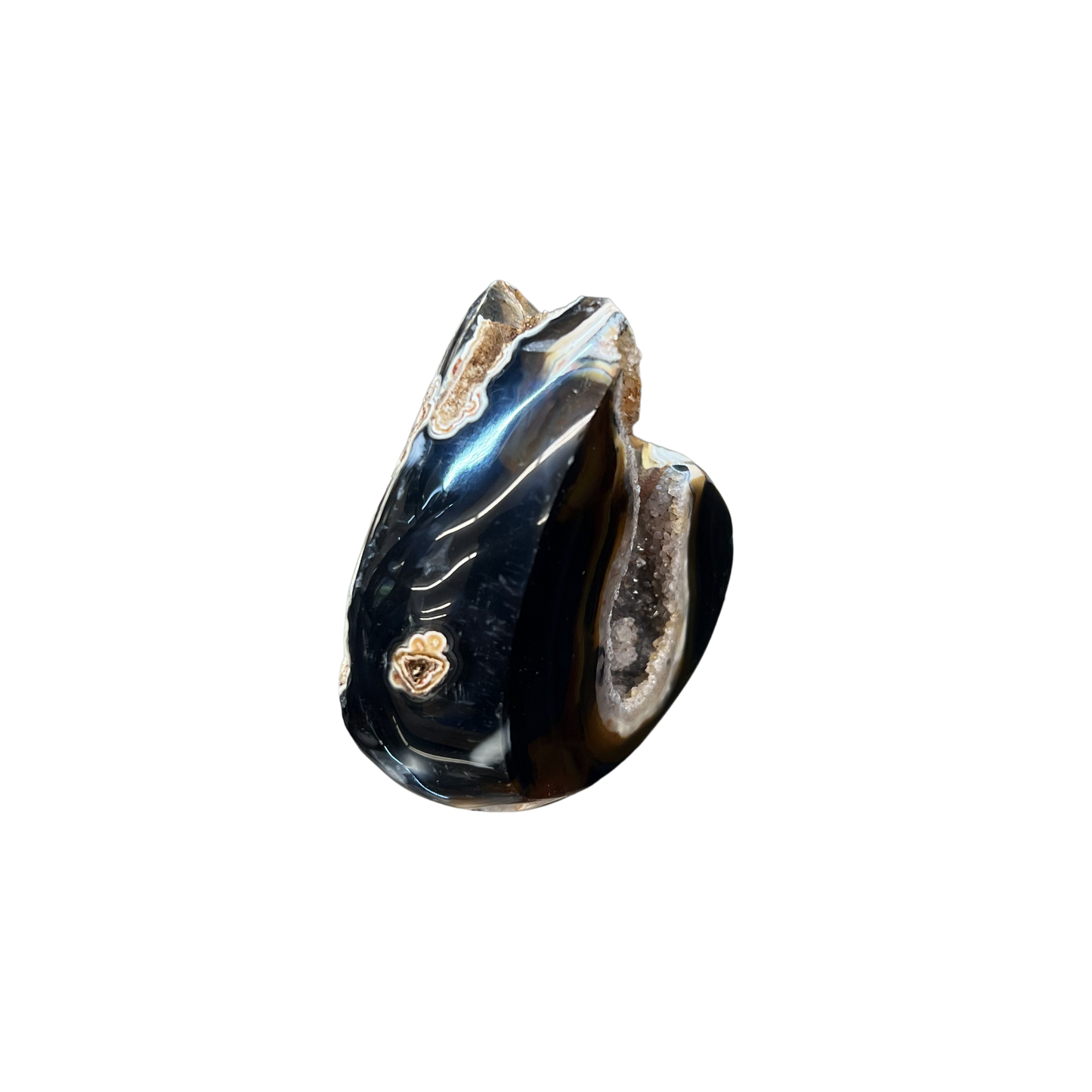 Agate Druzy Flame 2.5"