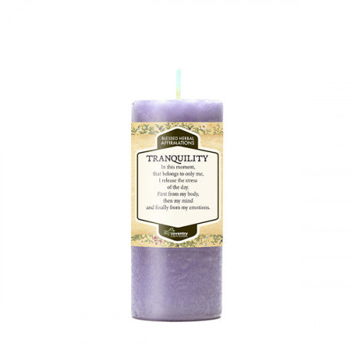 tranquility affirmation candle 2x4"