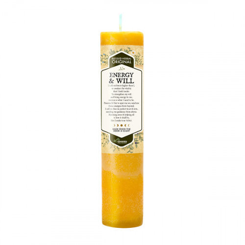 blessed herbal energy & will candle 1.5x7"