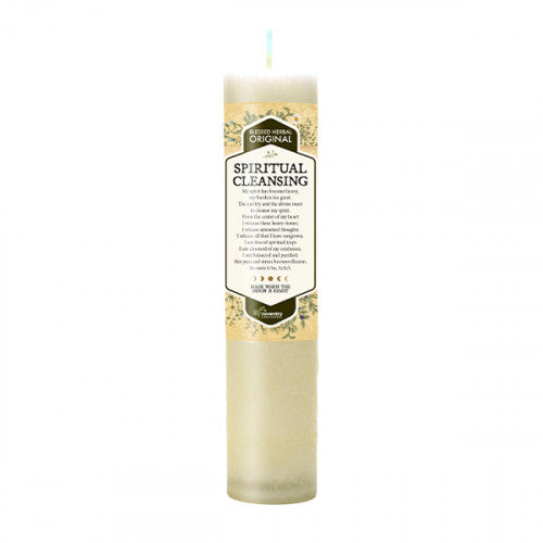 blessed herbal spiritual cleansing candle 1.5x7" 40 hour burn time