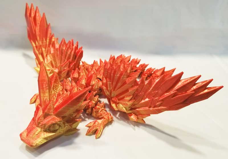 fire orange 3d dragon 7"x8"