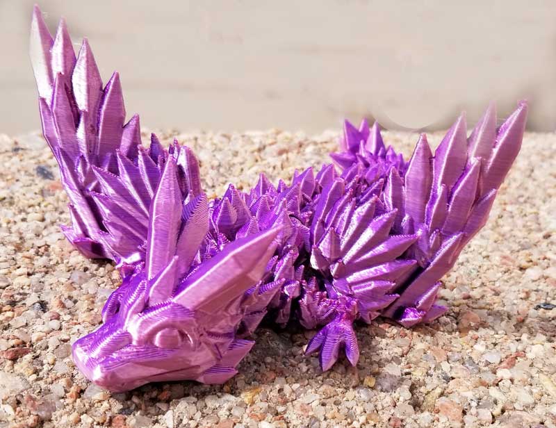 purple 3D dragon 7"x8"