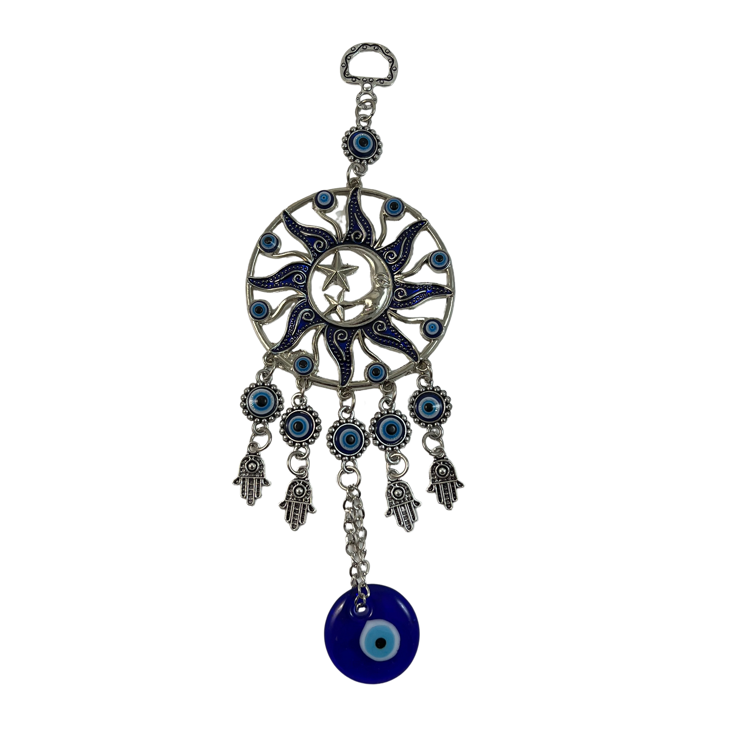 celestial evil eye wall hanging with hamsa hand