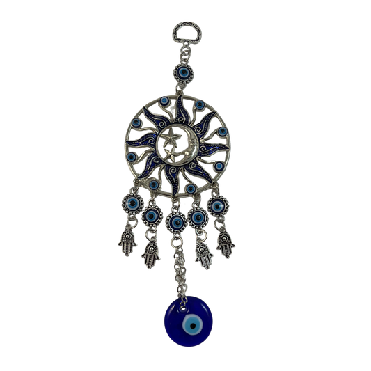 celestial evil eye wall hanging with hamsa hand