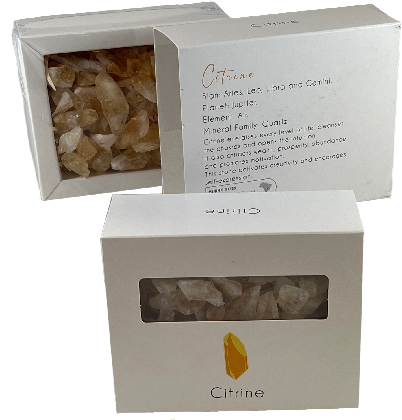 citrine raw stones in pre-packaged box