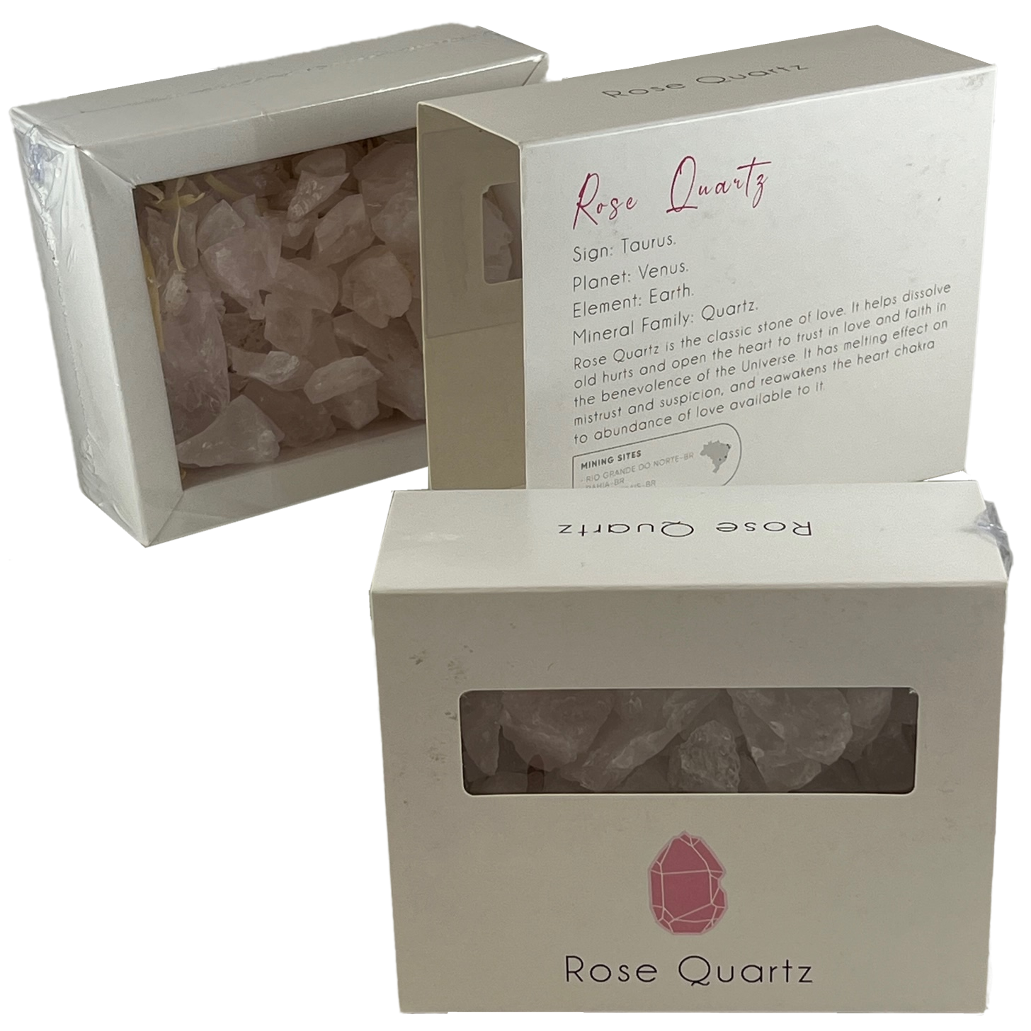 rose quartz in pre-packaged box