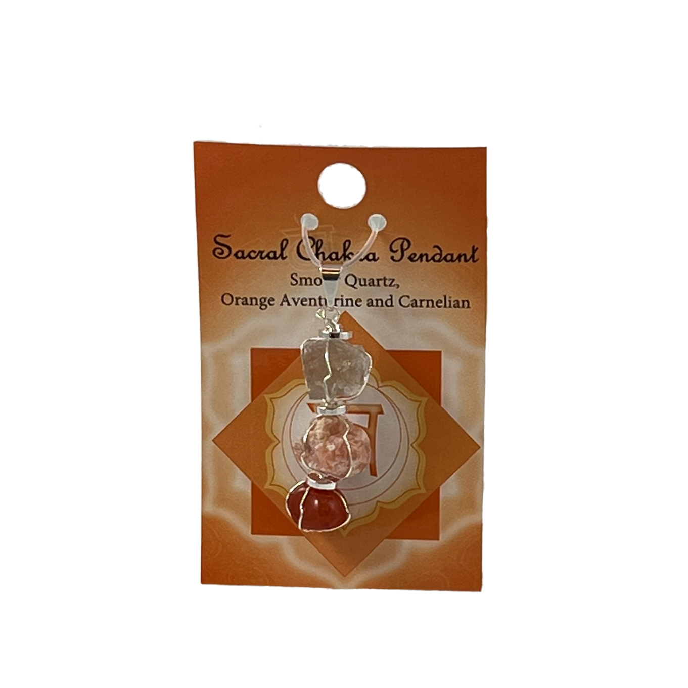 sacral chakra pendant ". smoky quartz, orange aventurine, carnelian
