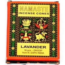 Namaste - Lavender Dhoop Incense Cones (box of 16)