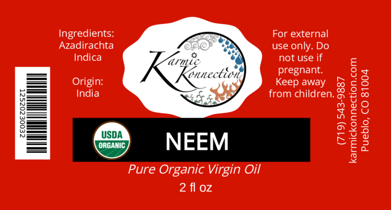 neem essential oil label