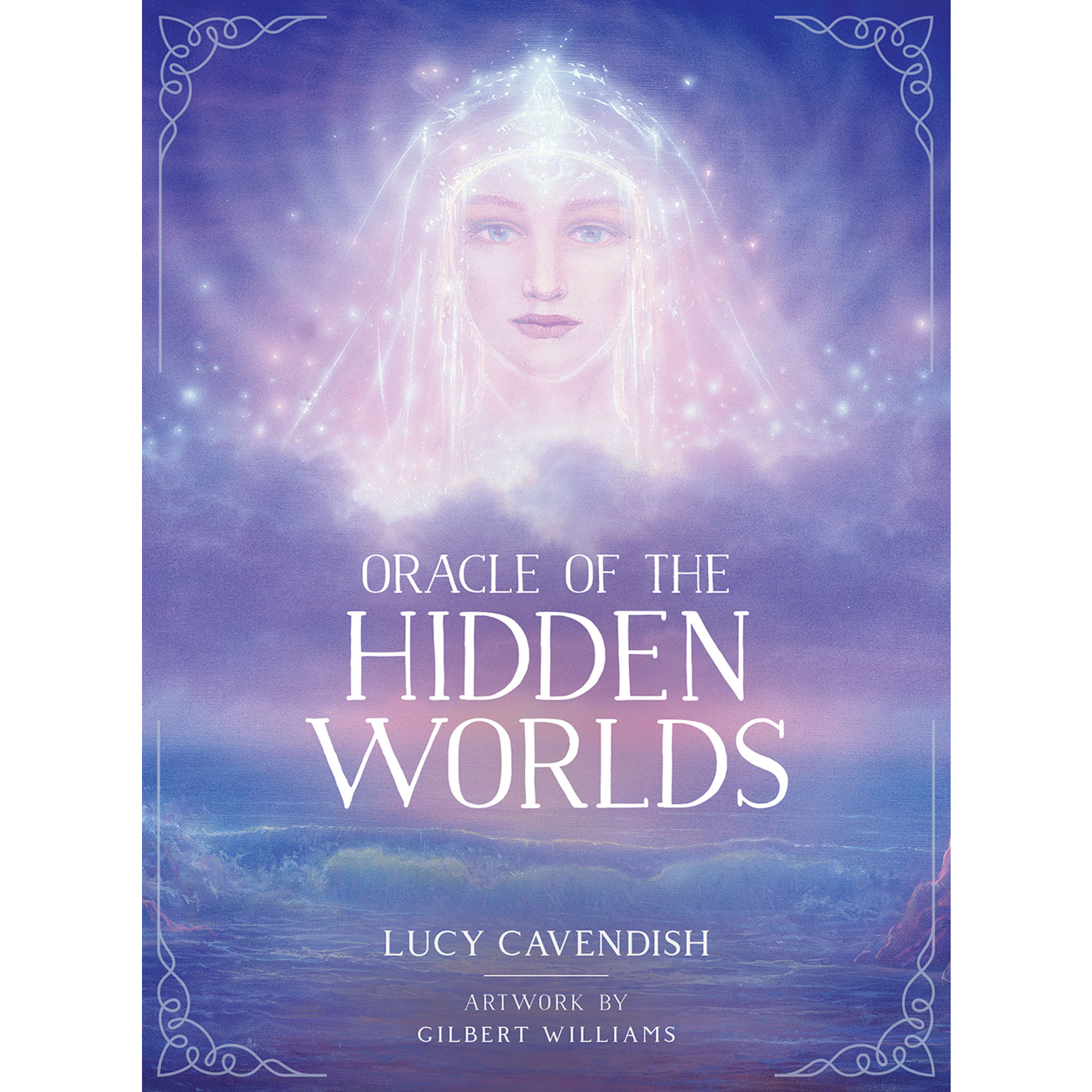 Book cover of 'Oracle of the Hidden Worlds' with a mystical design and text.