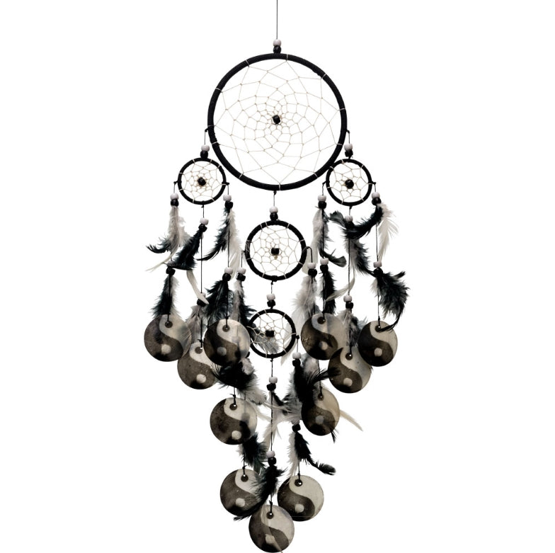 Black & White Dreamcatcher w/ Yin/Yang Shells