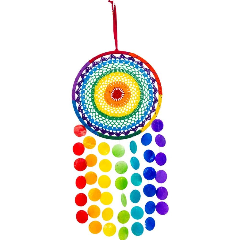 Dreamcatcher - Chakra Rainbow w/ Shells