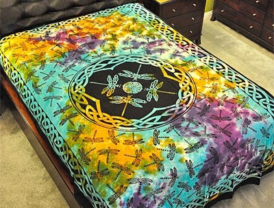 Tapestry (72" x 108") - Tie-Dye Dragonfly