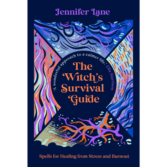 Book cover of 'The Witch's Survival Guide' by Jennifer Lane with colorful design elements.