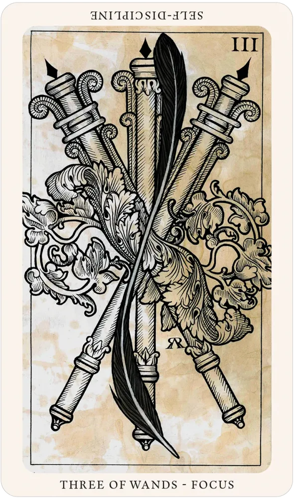 three of wands card