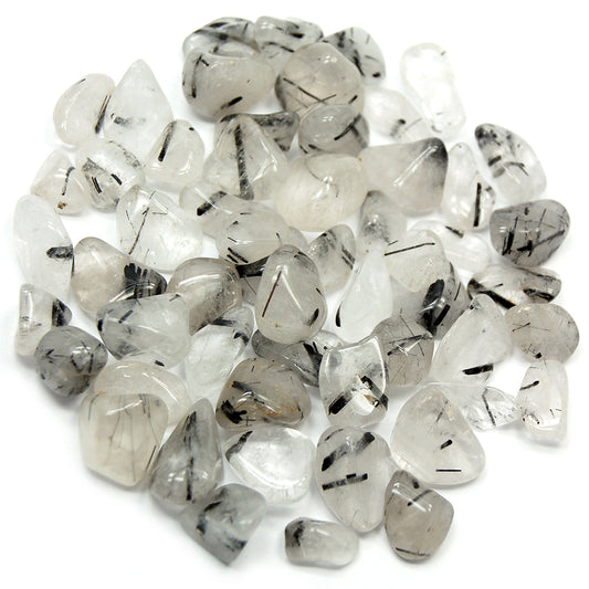 tourmalated quartz tumbled stone