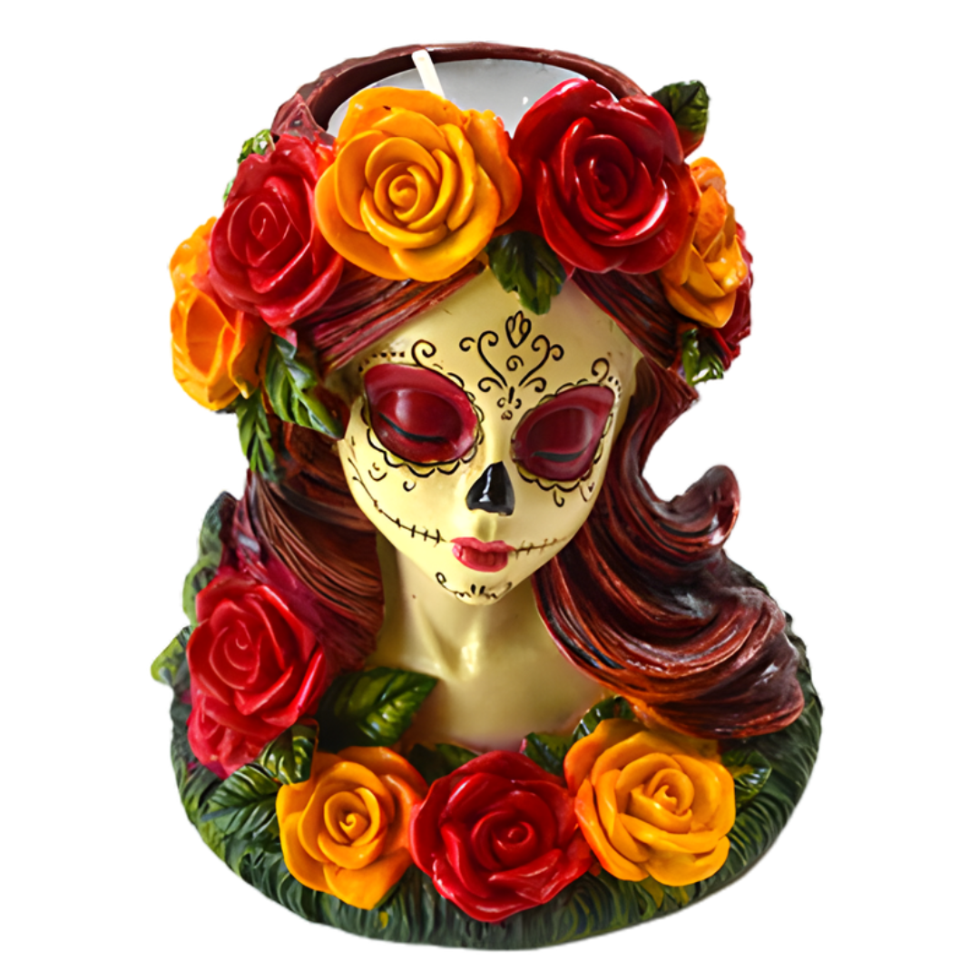 Day of the Dead Tealight Holder 4"