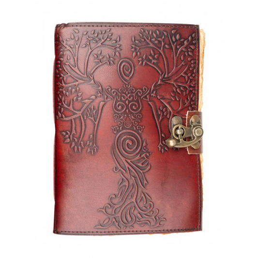goddess tree leather journal