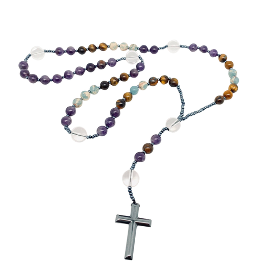 amethyst & tiger eye rosary