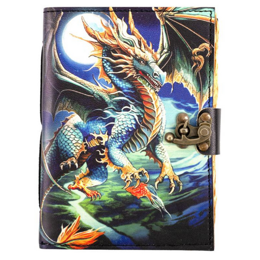 colorful dragon leather journal
