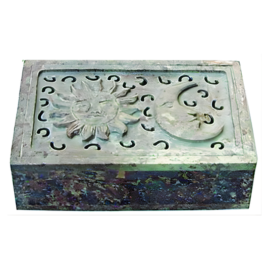 Soapstone Box With Sun & Moon