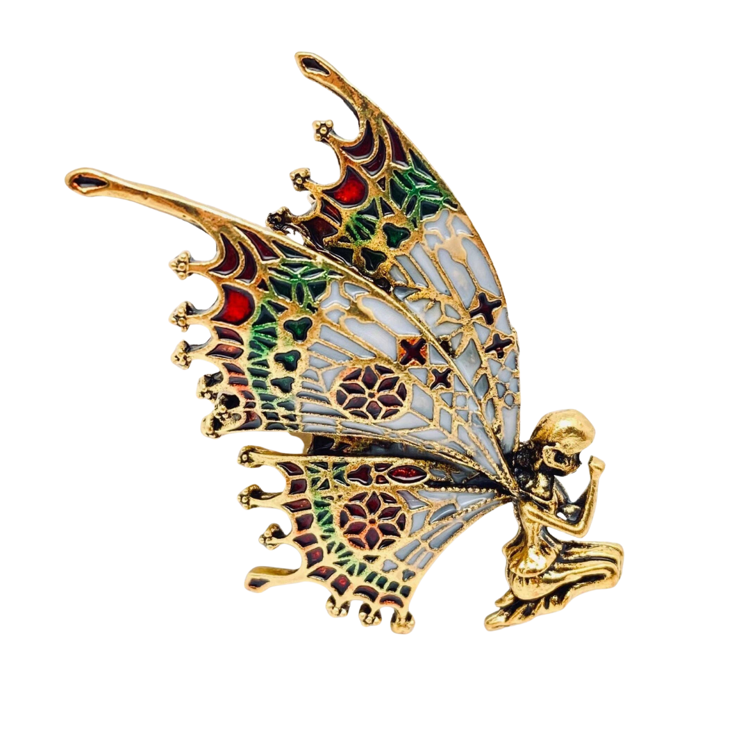 Enamel Brooch - Praying Butterfly Fairy