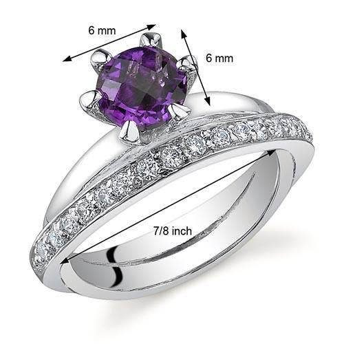 Ring - Amethyst Round Sterling Silver