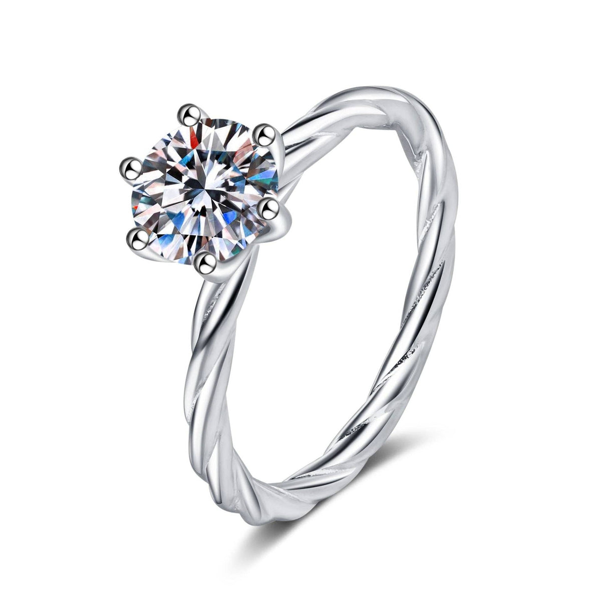Ring - Solitaire Moissanite Sterling Silver