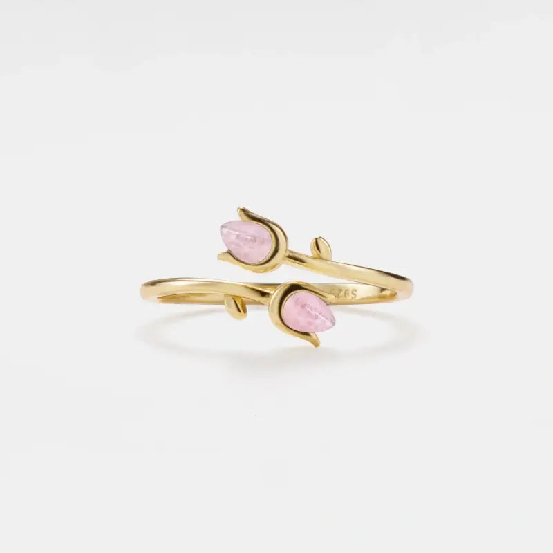 Ring - Rose Quartz Tulip Sterling Silver