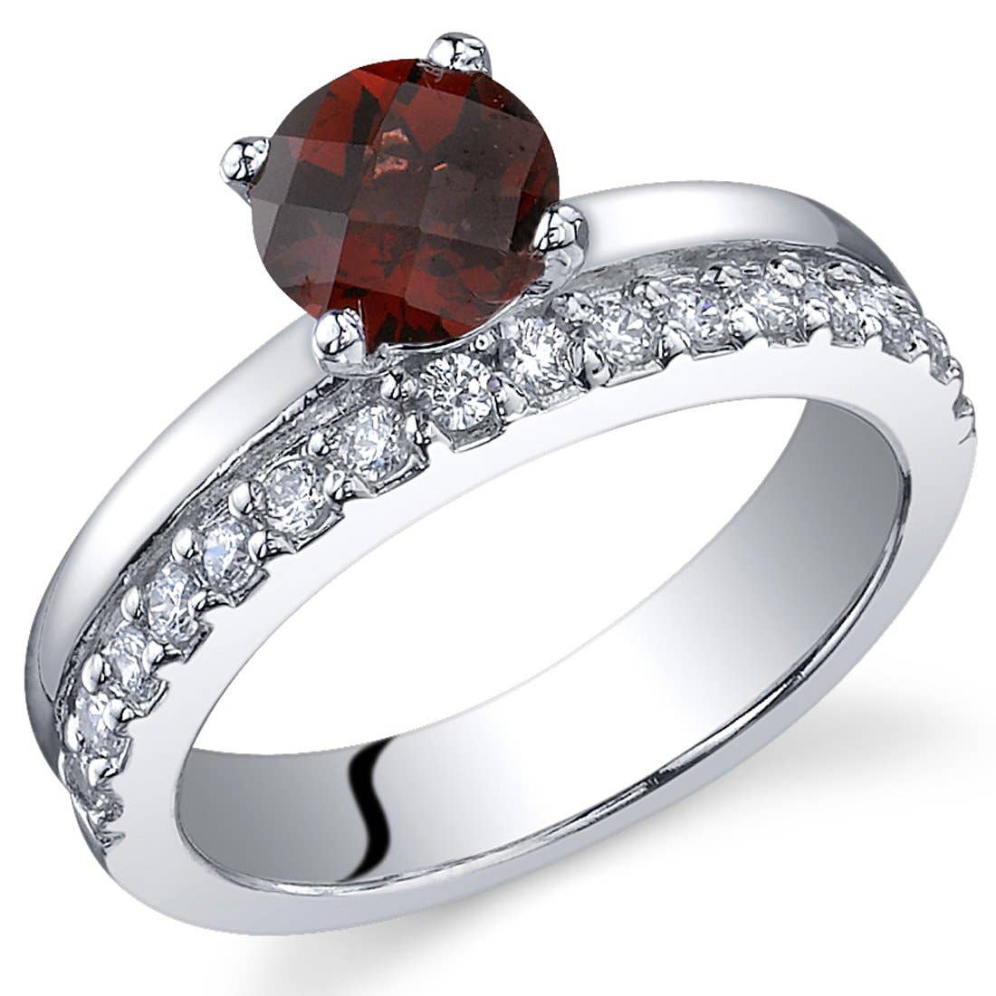 sterling silver garnet ring