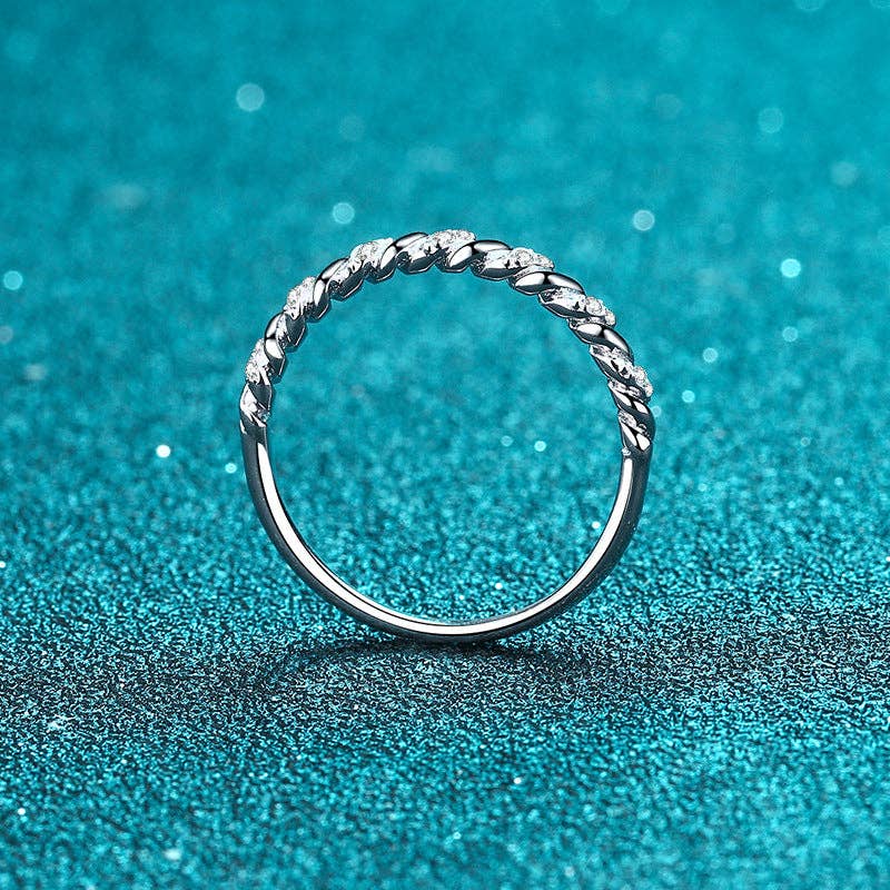 Ring - Twist Band Moissanite Sterling Silver
