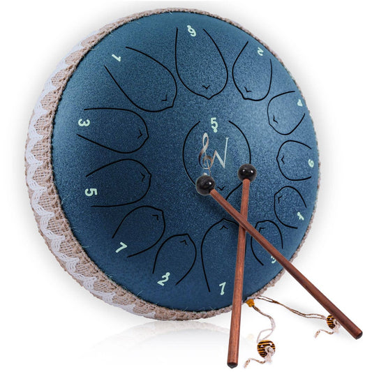 Steel Tongue Drum - 12-Inch, 13 Notes - Navy Blue