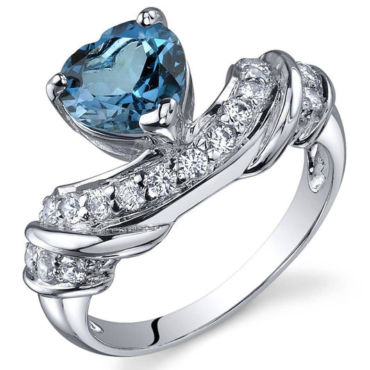 Ring - London Blue Topaz Heart Shape Sterling Silver