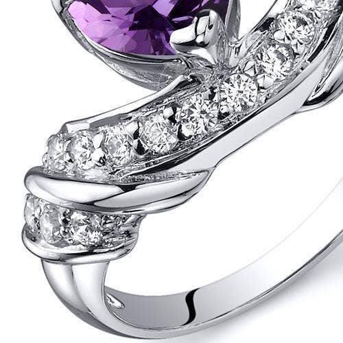 Ring - Amethyst Heart Shape Sterling Silver