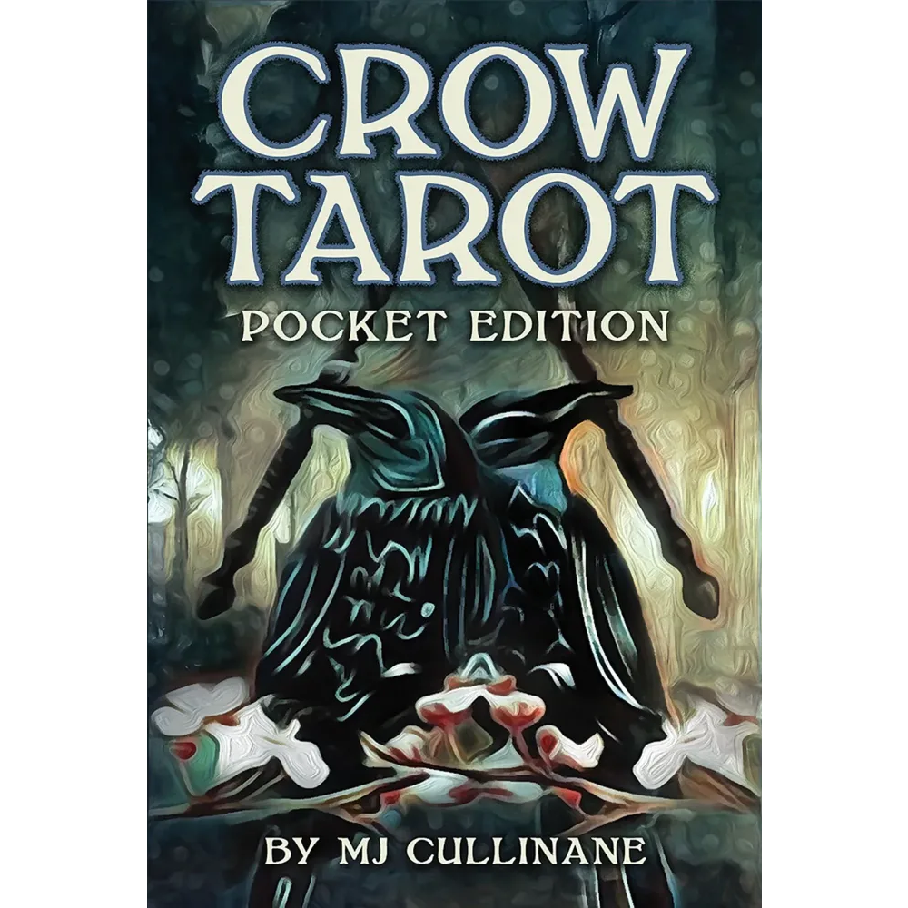 Cover of 'Crow Tarot Pocket Edition' with a crow and mystical design.