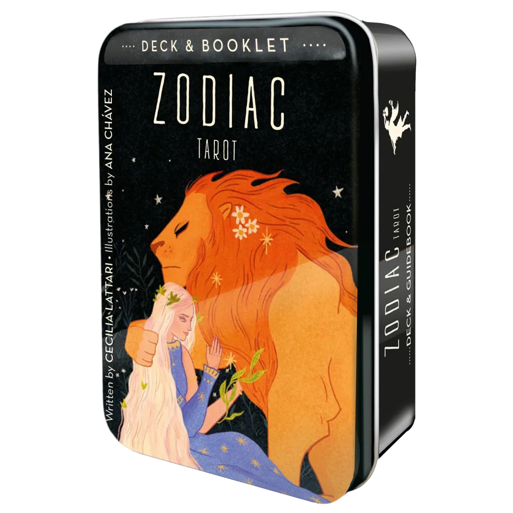 zodiac tarot in a tin