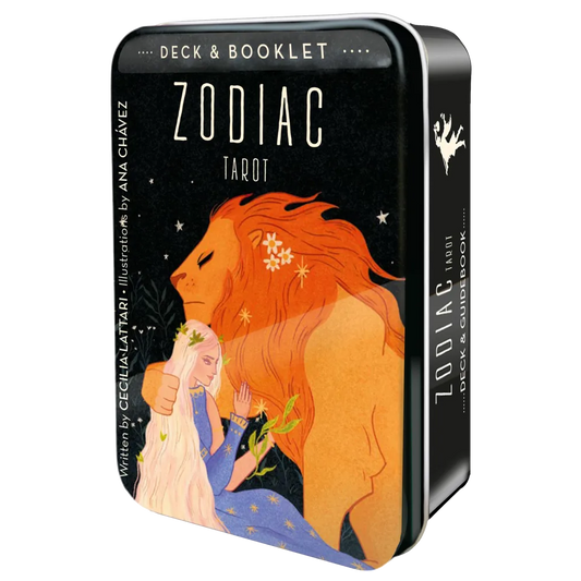 zodiac tarot in a tin